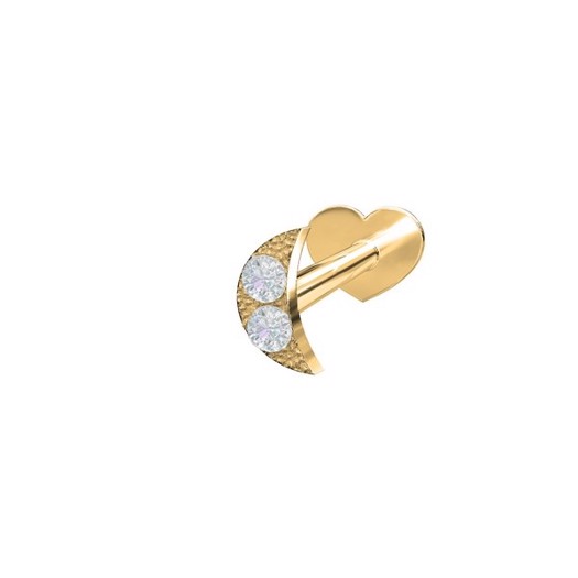 Billede af Piercing smykker - Pierce52 piercing i 14 kt. guld m måne og diamanter